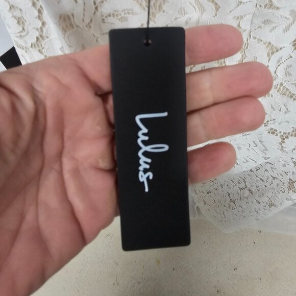 Lulus Cream Lace Jumpsuit Sleeveless Backless Coquette Flared Leg XL NWT - Picture 9 of 10